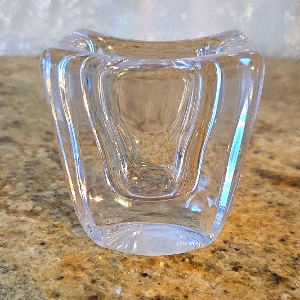 Daum France Elegant Crystal Small Modernist Vase